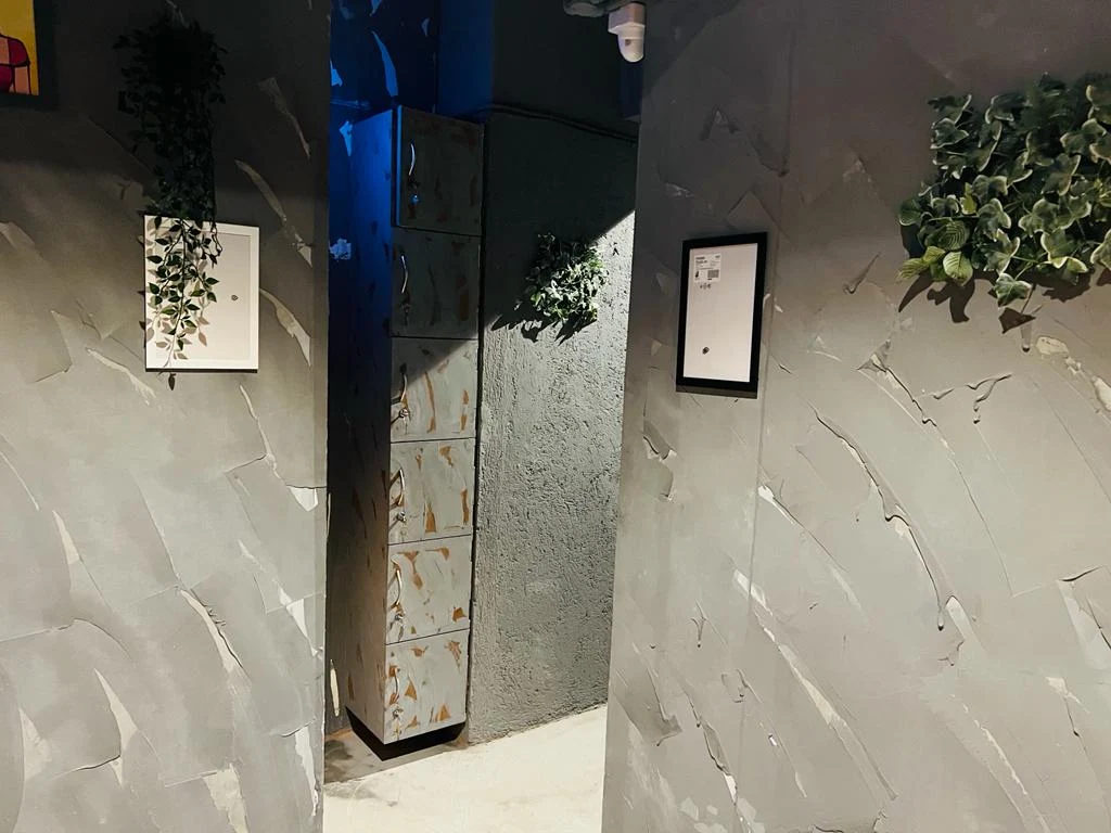 MIZMAR spa passage with wall art and greenery